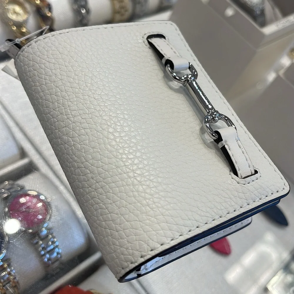 MICHAEL KORS Carson Small Pebbled Leather Wallet OPTIC WHITE NWT